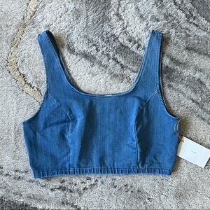 NWT Naomi Paris Denim Blue Crop Top
